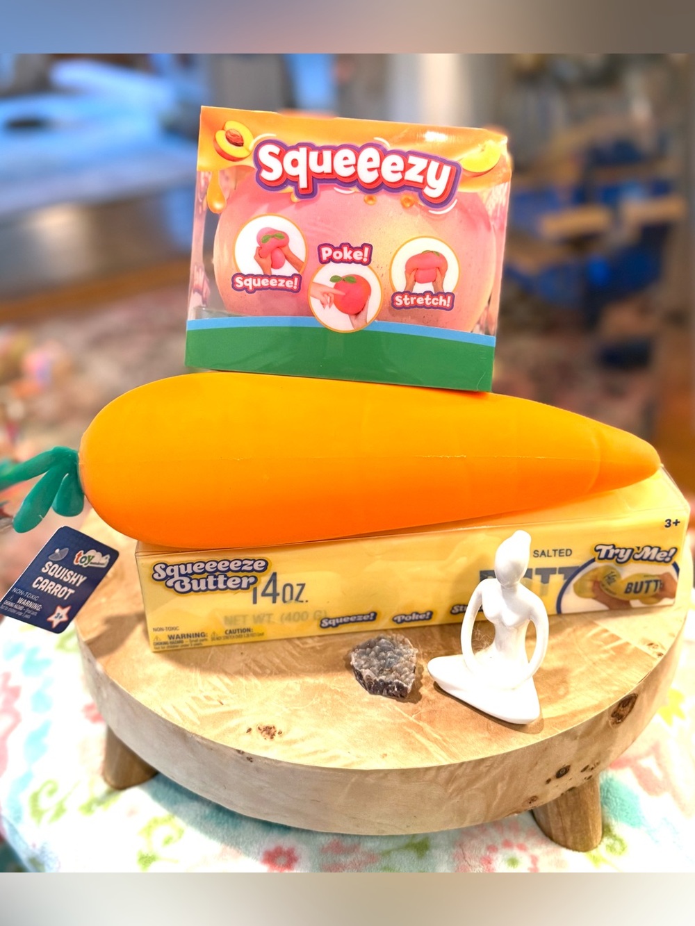 Viral Food Squishy Bundle Butter Peach Carrot Jumbo Sensory Toys NWT
